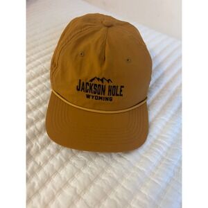 Jackson Hole Wyoming Hat Legacy Rope Cap Strapback Brown Baseball
